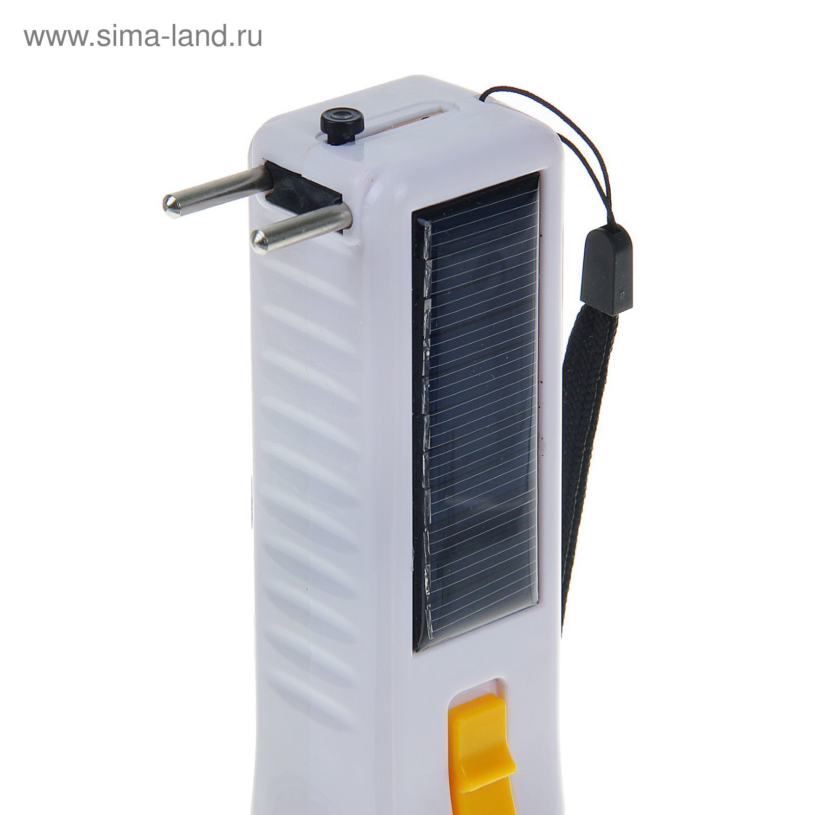 Фонарик 4+1 диод 220V от солнечной батареи "Яркость" пластик 15,5х5,2х5,2 см