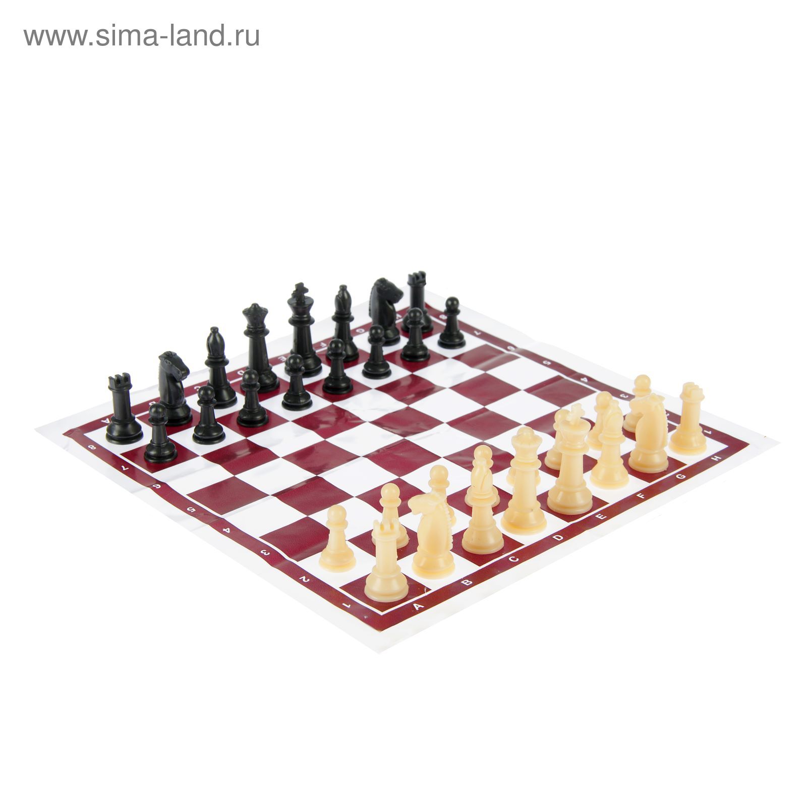 Игра настольная "Шахматы", в пакете, бело-коричневая доска