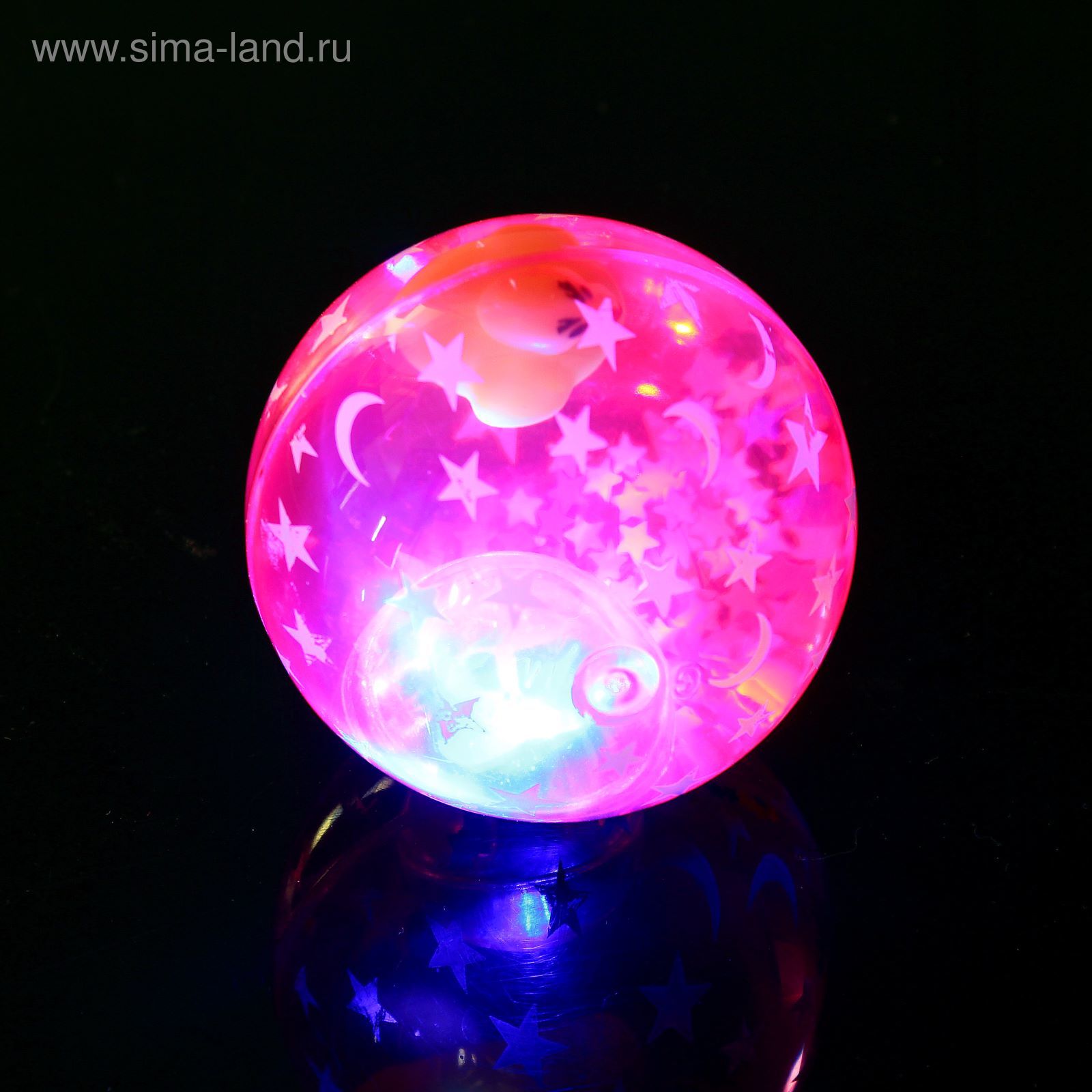 Мяч световой "Уточка" с водой 6,5 см, цвета МИКС