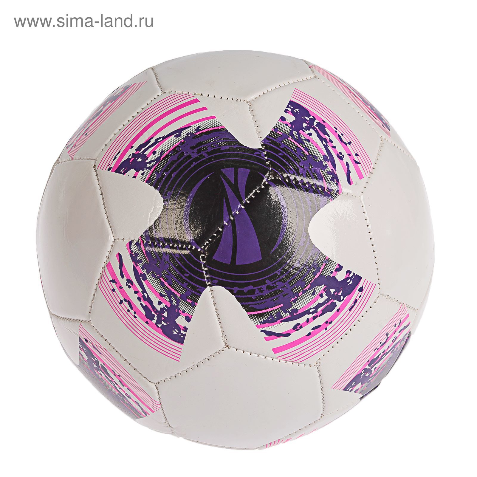 Мяч футбольный р.5, 32 панели, маш.сшивка 260 гр, цвет бело-фиолетовый