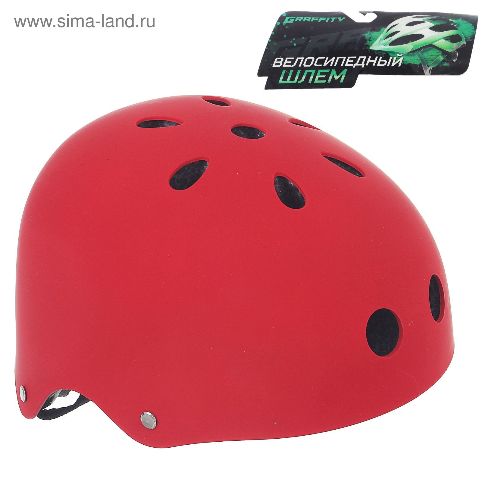 Шлем велосипедиста взрослый ОТ-GK1, матовый, красный d=56 см