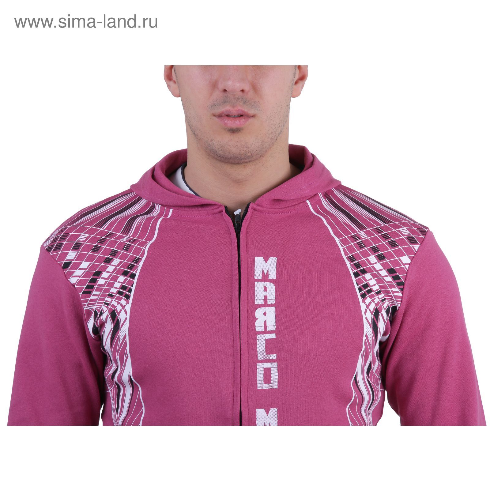 Куртка спортивная мужская, цвет фуксия, размер L, интерлок (арт. 514)