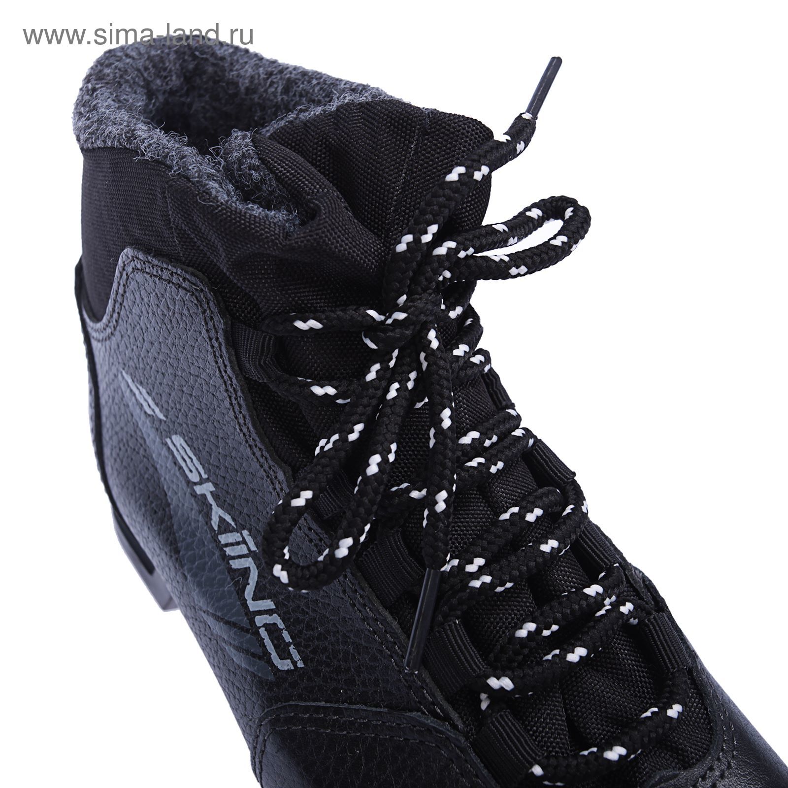 Ботинки лыжные ТРЕК Skiing НК NN75 (черный, лого серый) (р.45)