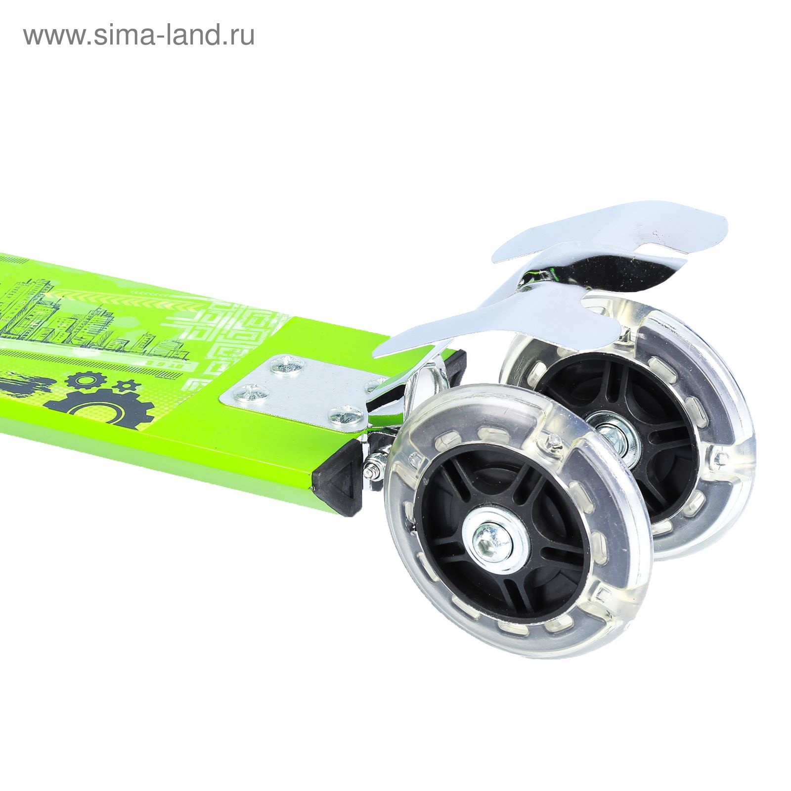 Самокат алюминиевый URBAN ОТ-Н4, три колеса PVC d= 100 мм, цвет зеленый