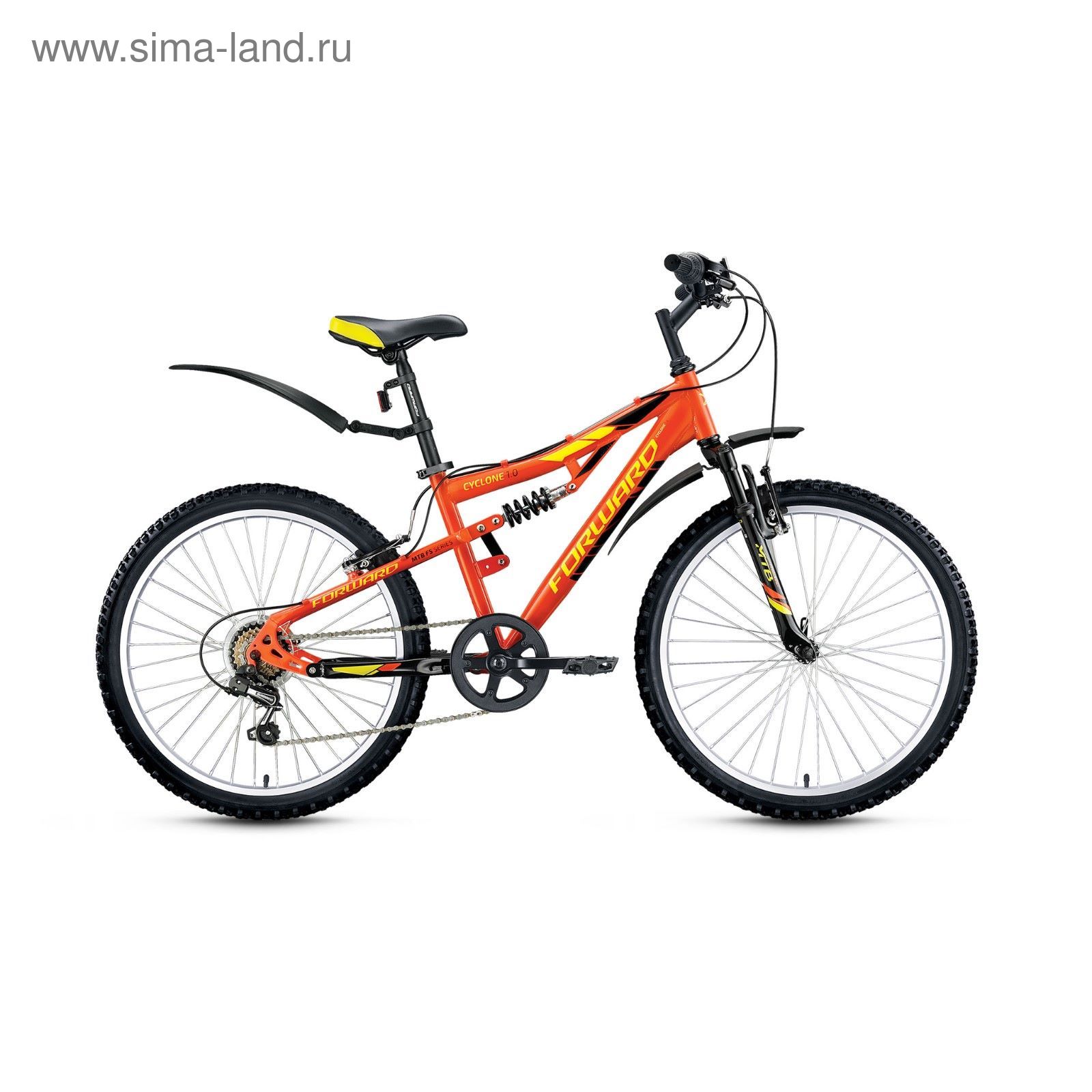 Велосипед 24" Forward Cyclone 1.0, 2017, цвет оранжевый/черный, размер 14.5"
