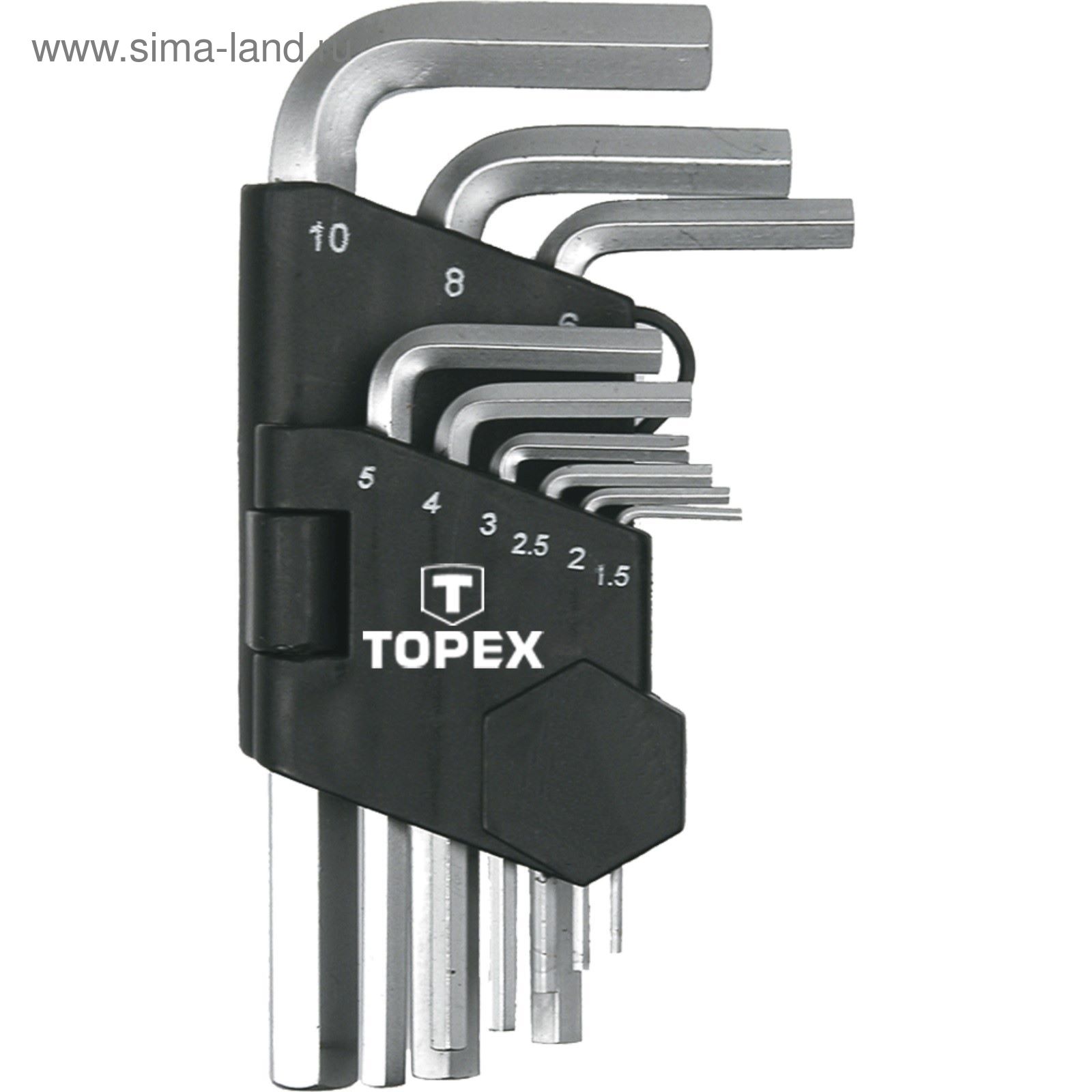 Ключи шестигранные TOPEX, 1.5-10 мм, набор 9 шт.