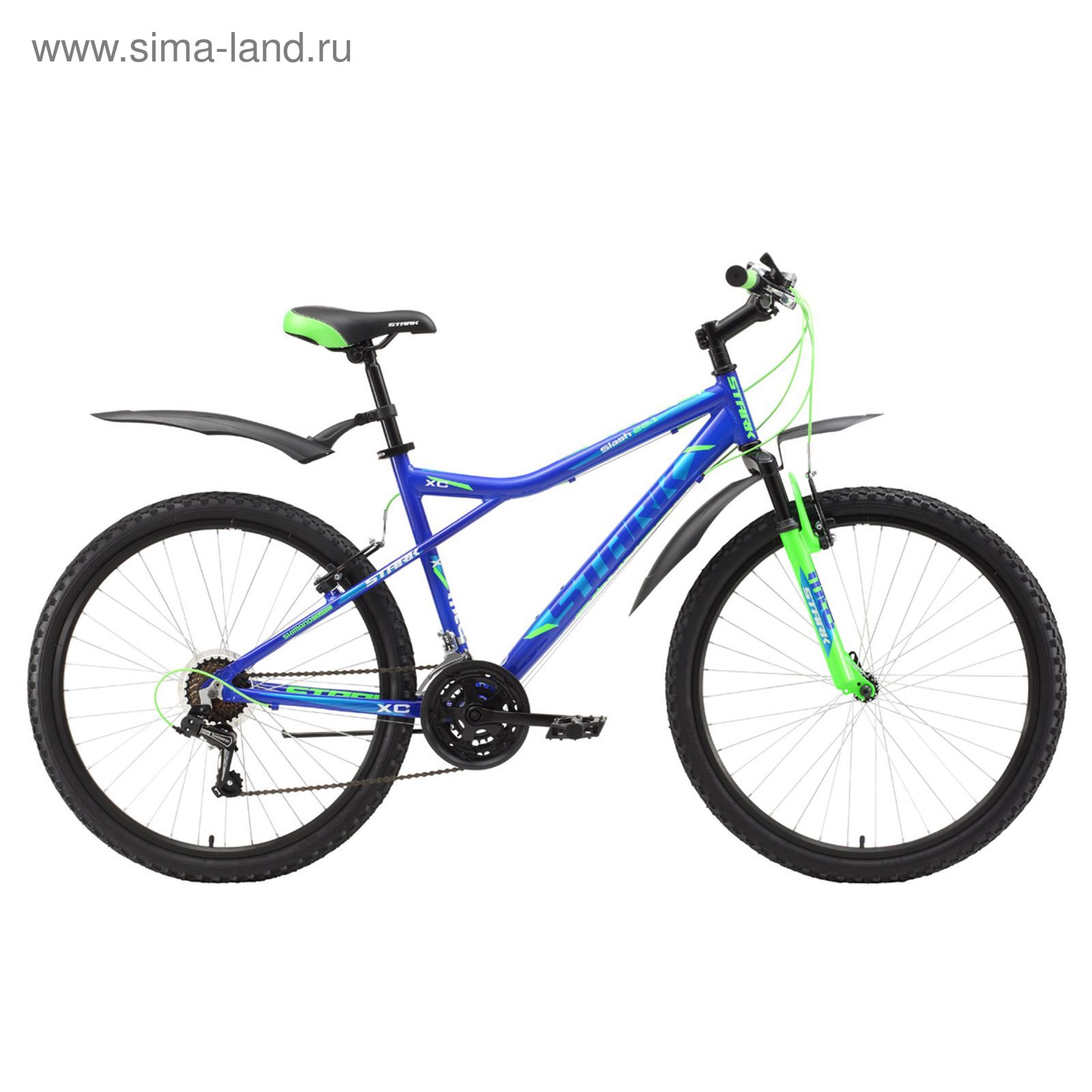 Велосипед 26" Stark Slash 1 V, 2017, цвет сине-зеленый, размер 14,5"