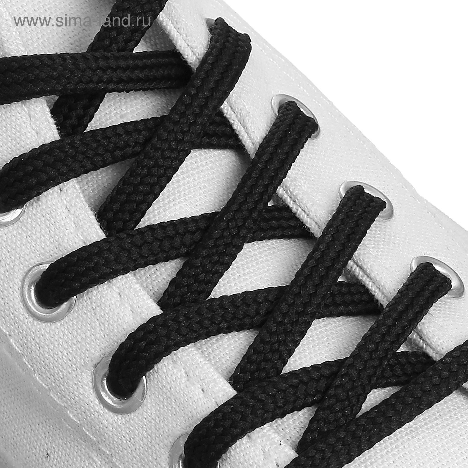 Шнурки для обуви круглые, d=6мм, 70см, цвет чёрный