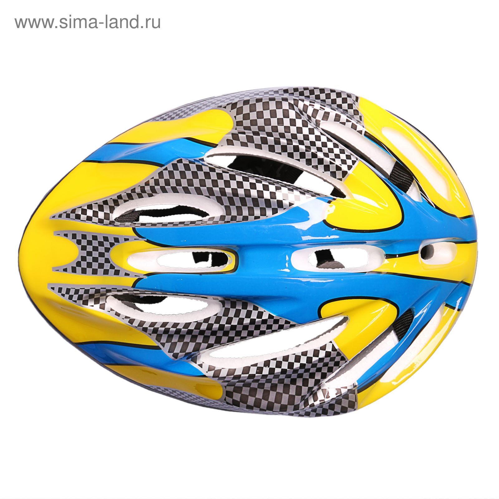 Шлем велосипедиста взрослый ОТ-11, размер L (56-58 см), цвет: желто-синий