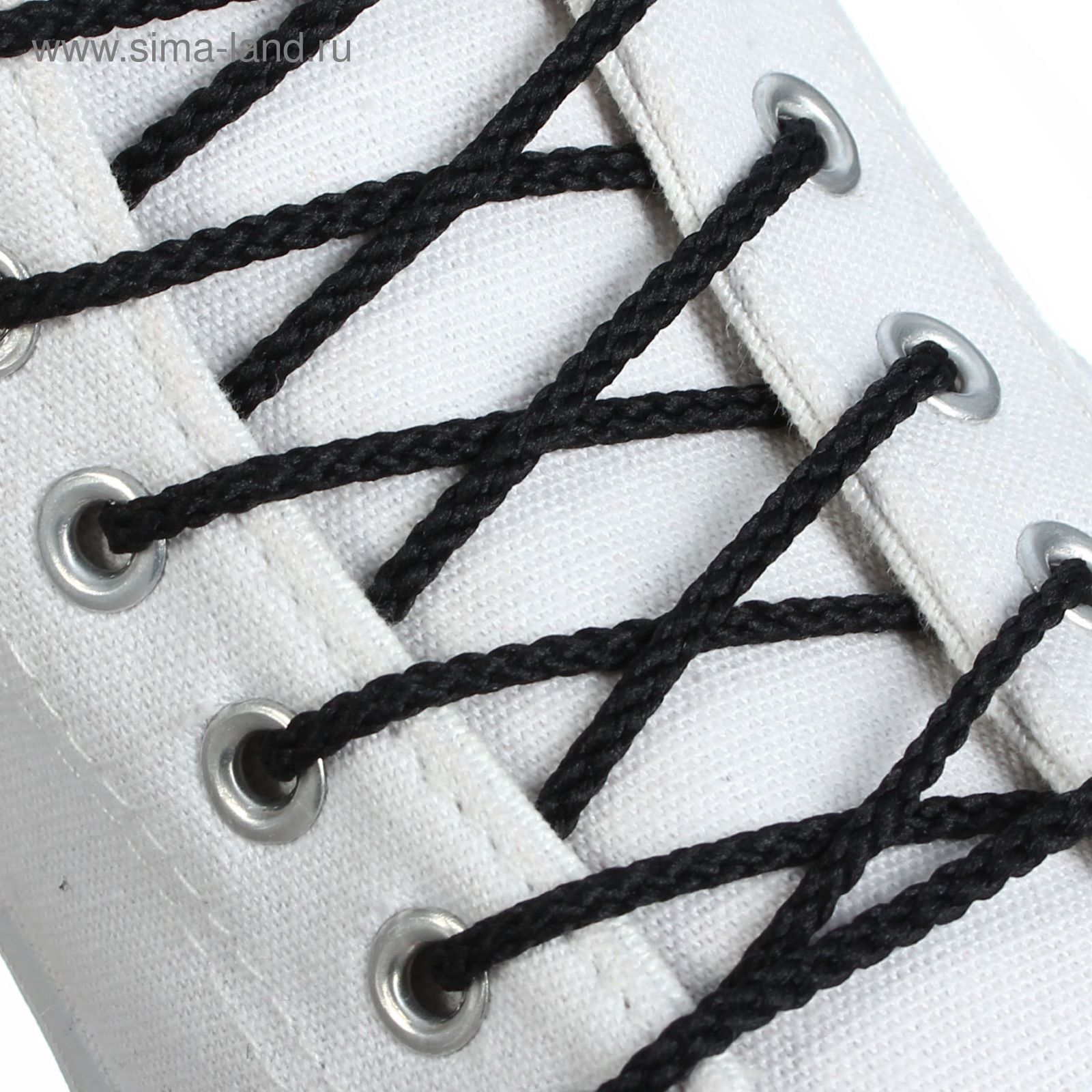 Шнурки для обуви круглые, d=4мм, 70см, цвет чёрный
