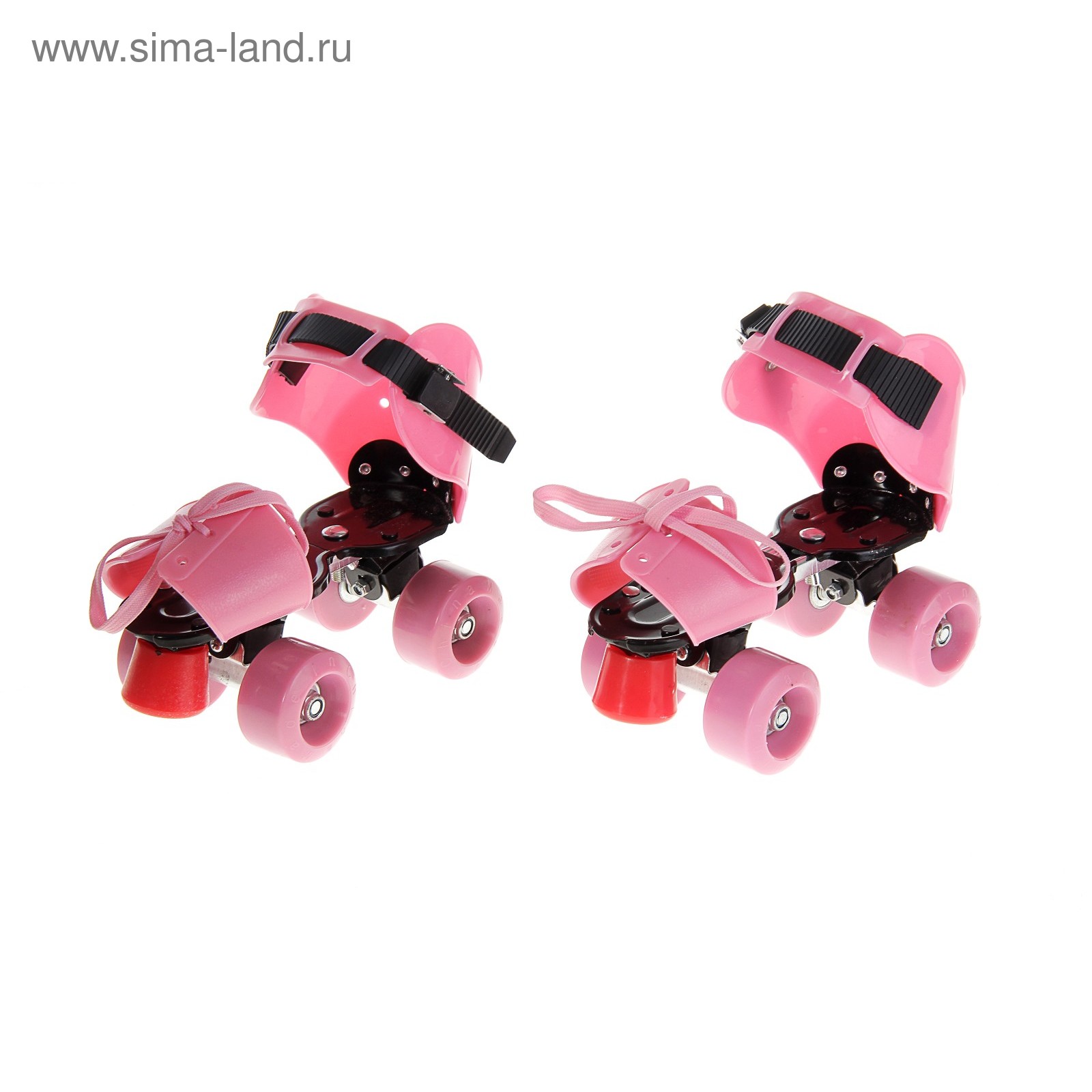 Ролики для обуви раздвижные, размер 19-25 см, колеса РVC d = 50 мм, цвет розовый