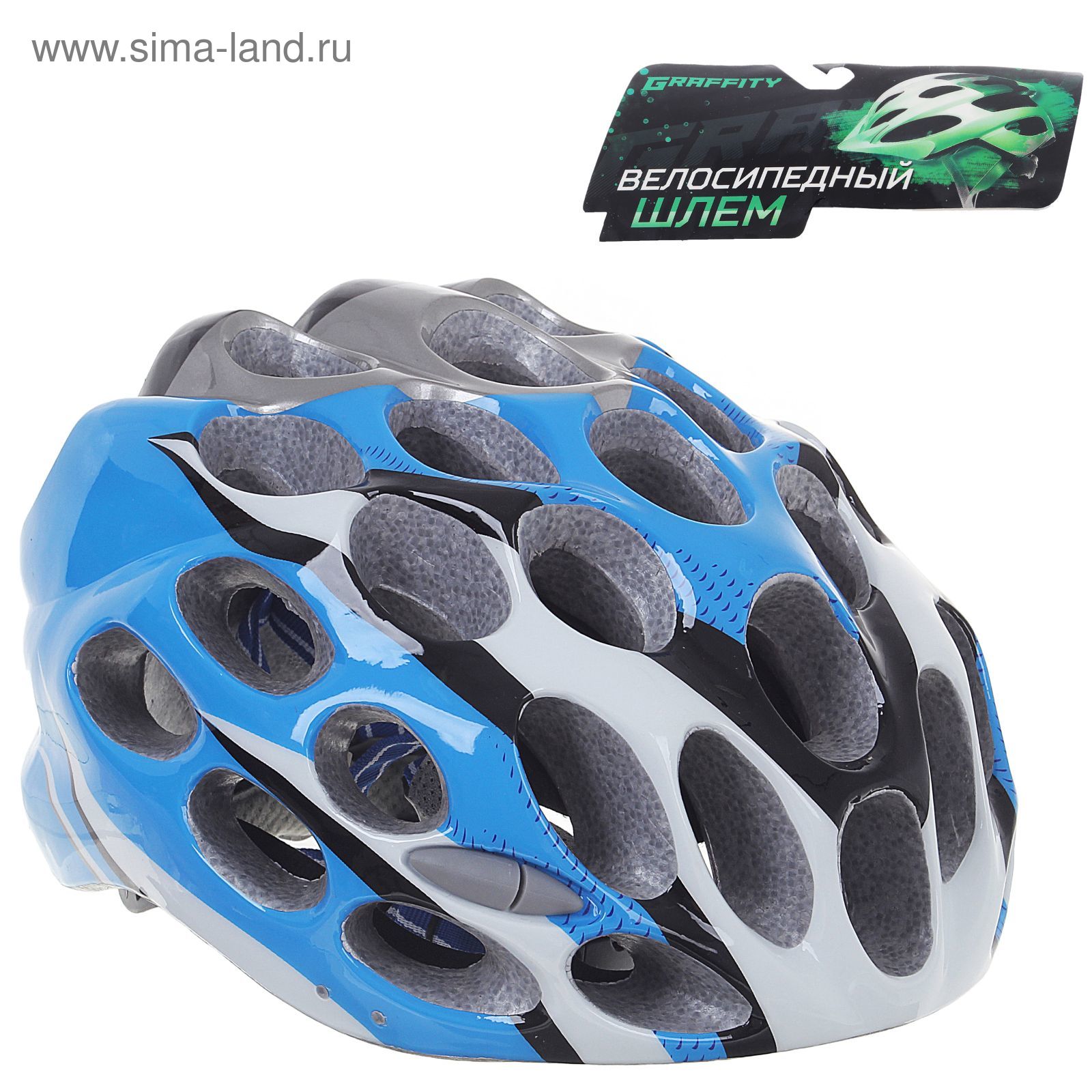 Шлем велосипедиста взрослый ОТ-T39, голубой, диаметр 54 см