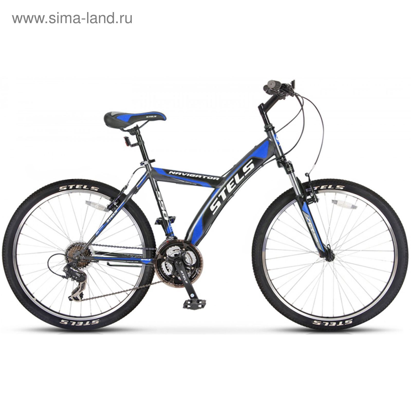 Велосипед 26" Stels Navigator-550 V, 2016, цвет серый/чёрный/синий, размер 18"