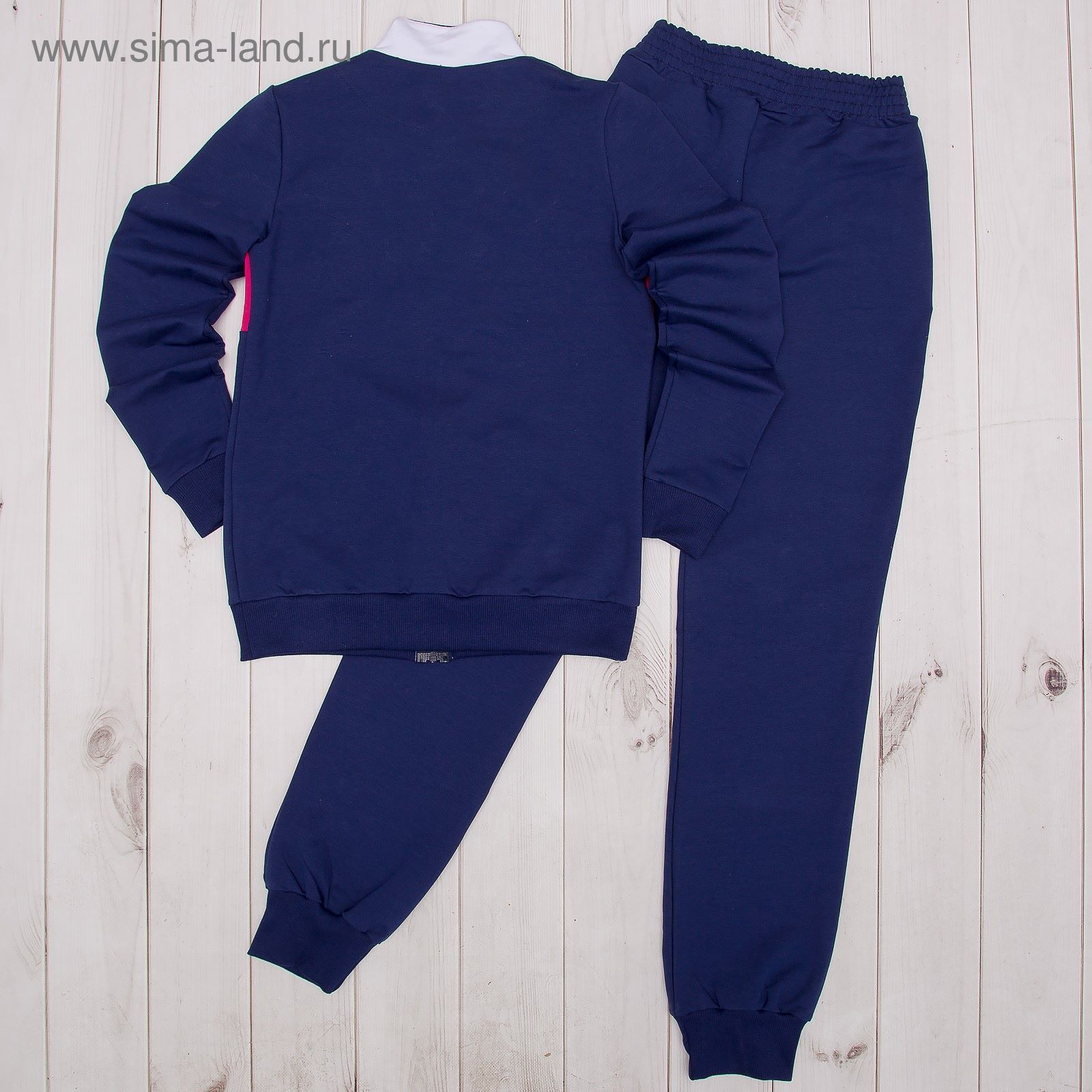 Комплект для девочки (куртка+брюки), рост 146 см, цвет тёмно-синий /цвет фуксия Л692