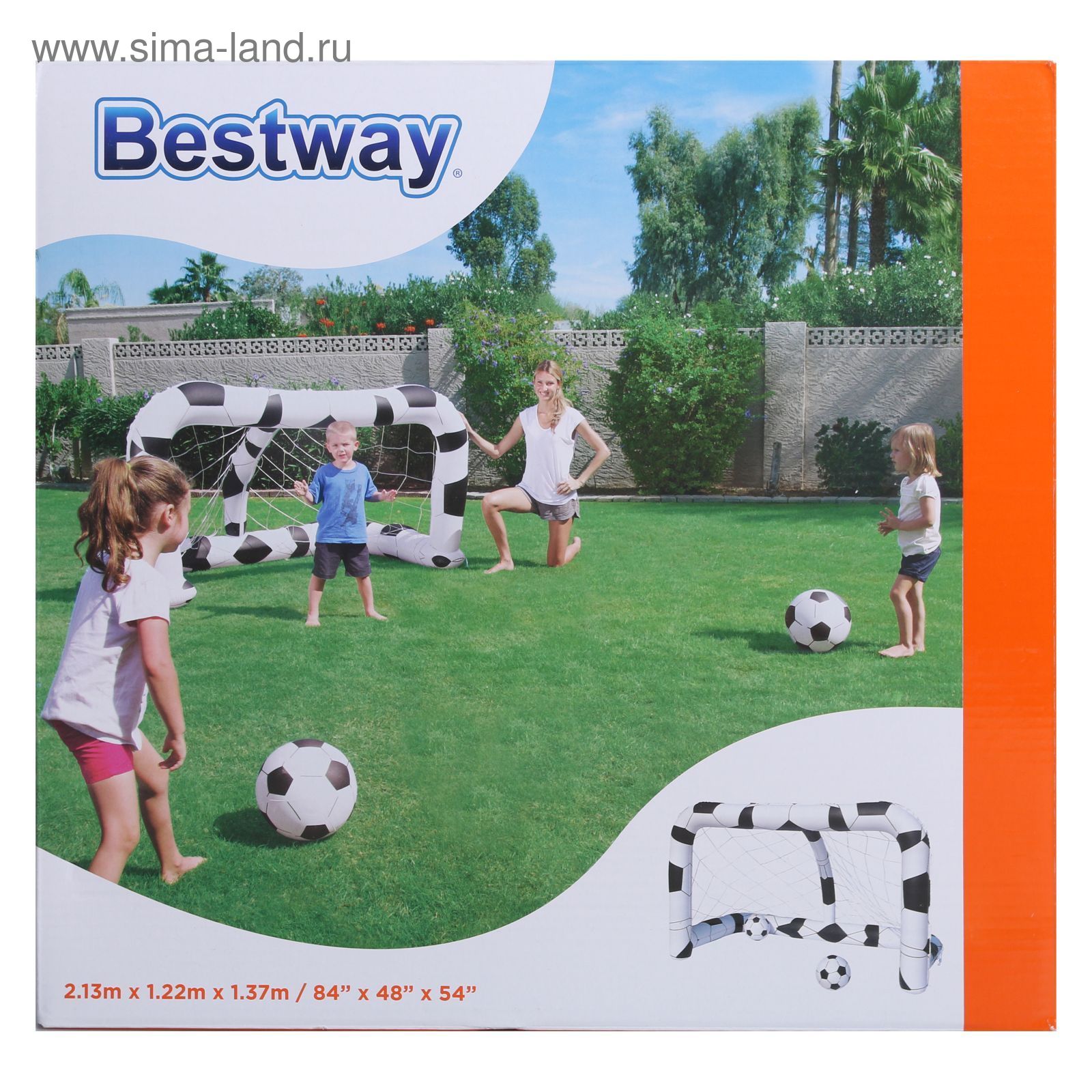 Футбольный набор (надувные ворота + 2 мяча) 213х122х137см, от 3+ (52058) Bestway