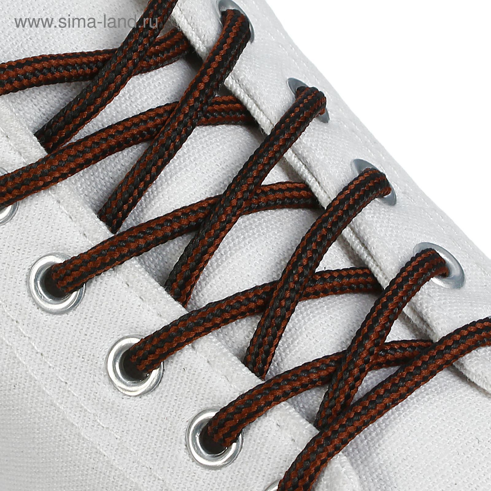 Шнурки для обуви круглые, d=4,5мм, 130см, цвет чёрно-коричневый