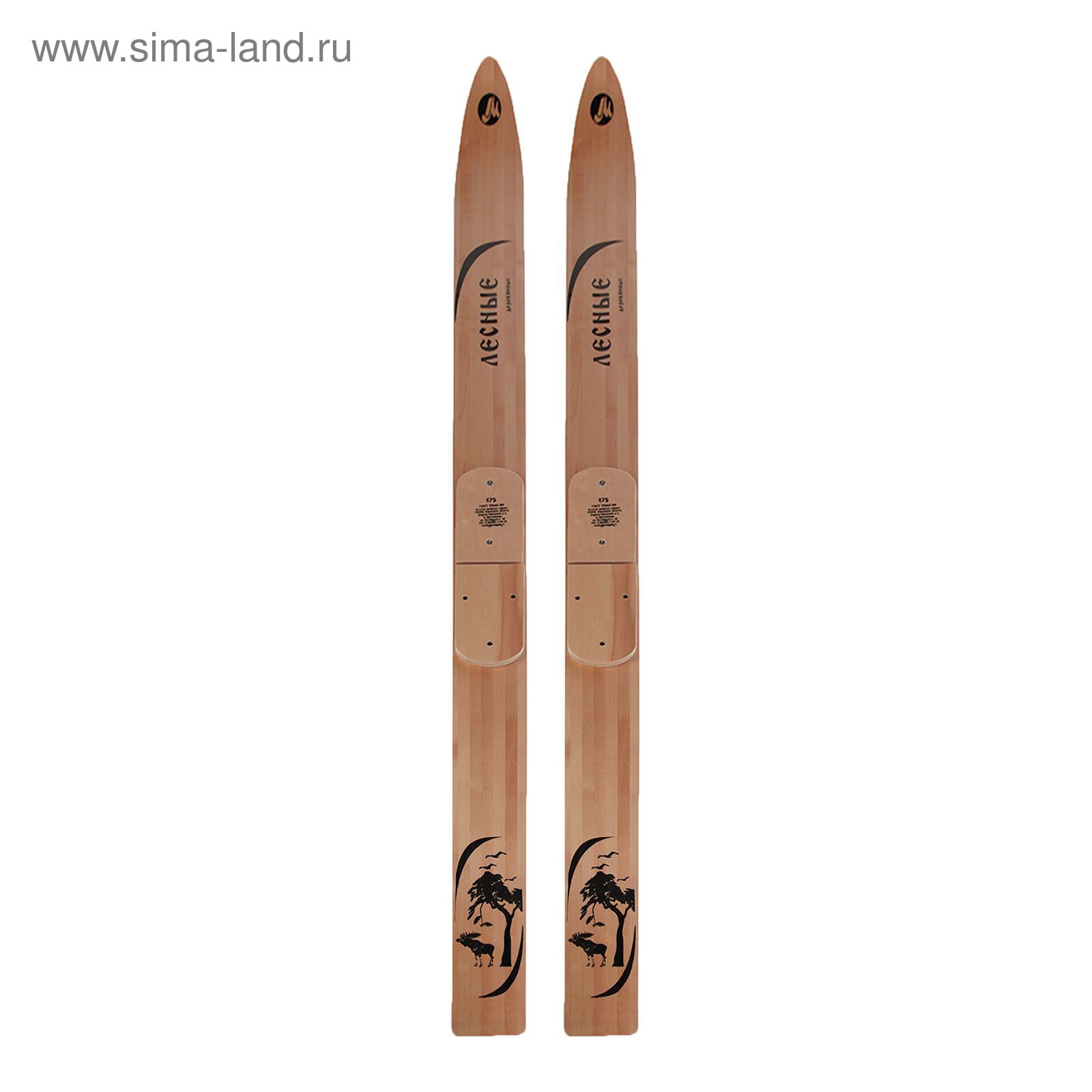 Лыжи деревянные "Лесные" 175 см (ширина 110 мм)