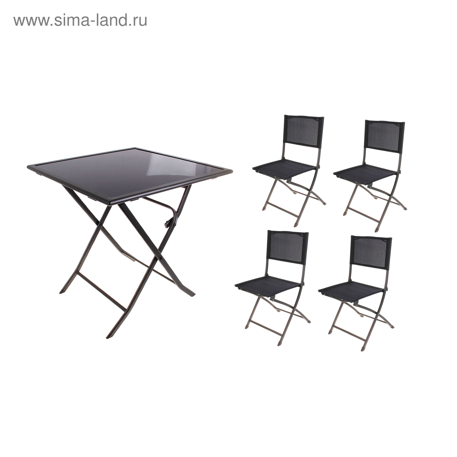 Набор: стол, размер 63 х 63 х 71 см, 4 стула до 80 кг, размер 56 х 45 х 80 см