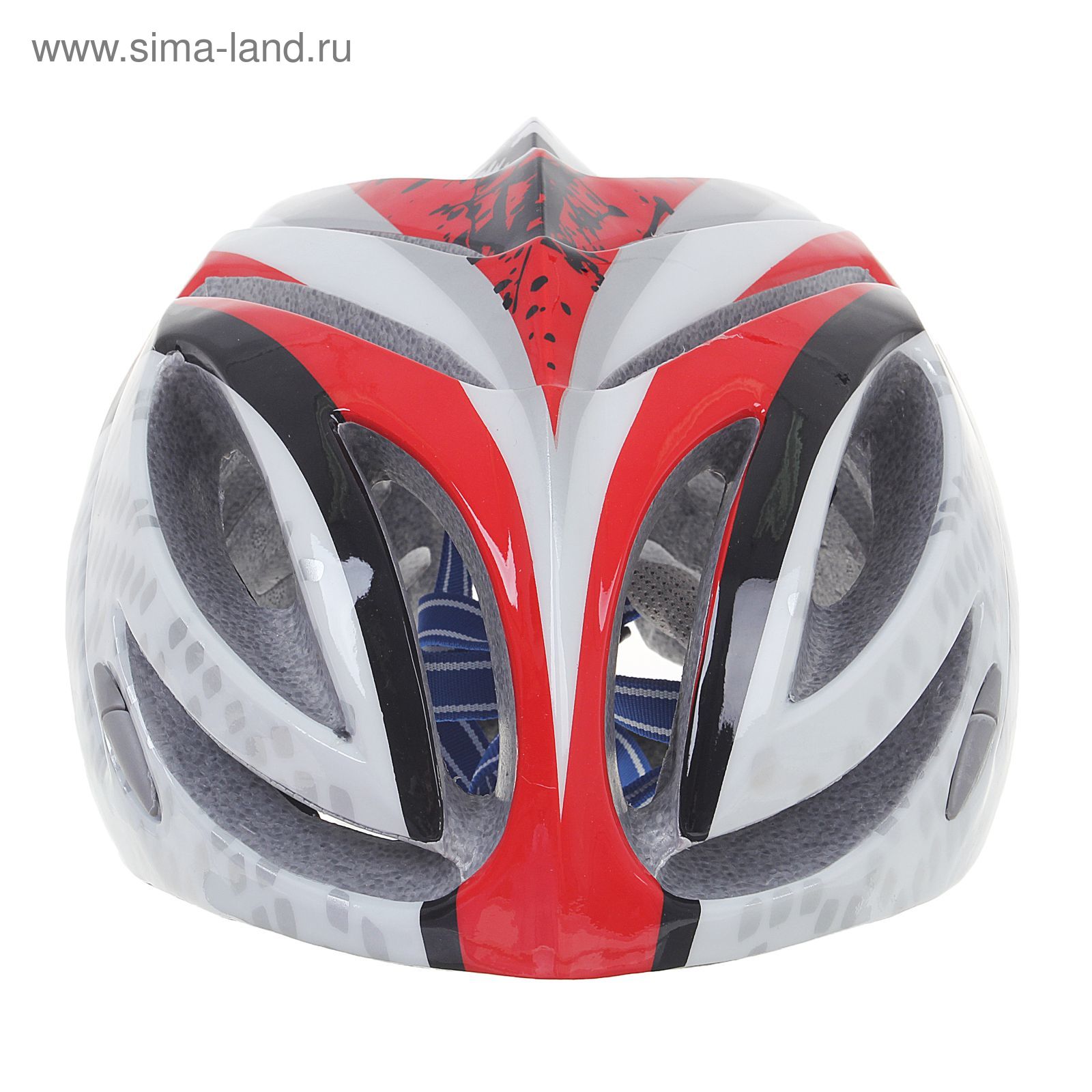 Шлем велосипедиста взрослый ОТ-T23, бело-красно-черный, диаметр 54 см