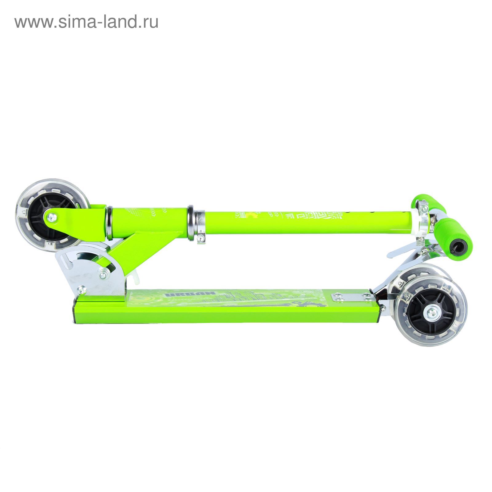 Самокат алюминиевый URBAN ОТ-Н4, три колеса PVC d= 100 мм, цвет зеленый