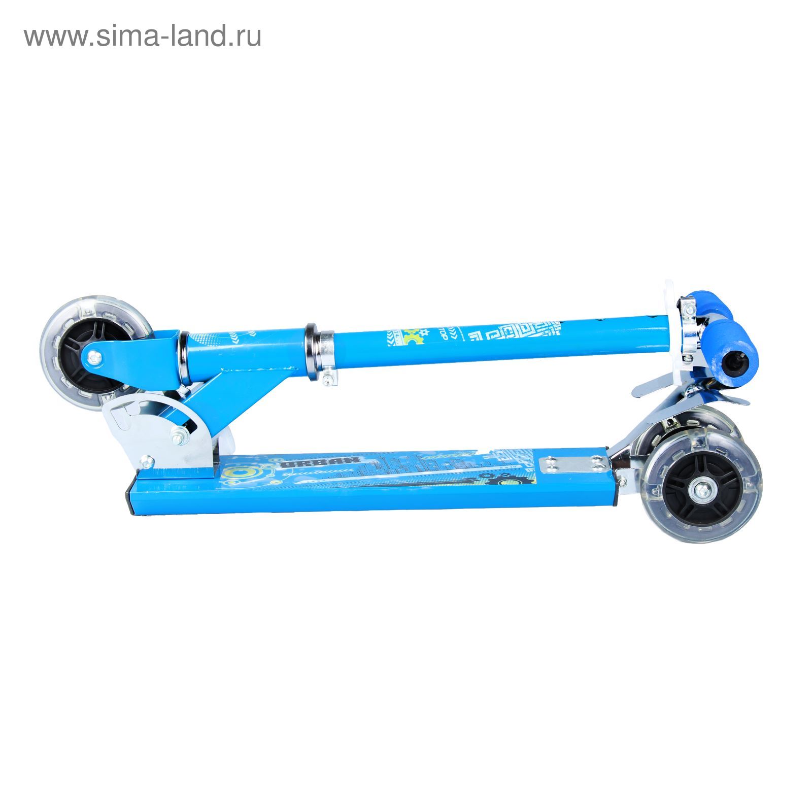 Самокат алюминиевый URBAN ОТ-Н4, три колеса PVC d= 100 мм, цвет синий