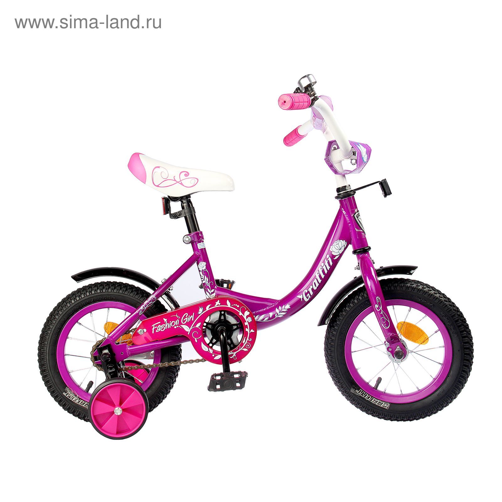 Велосипед 12" GRAFFITI Fashion Girl RUS, 2017, цвет фиолетовый