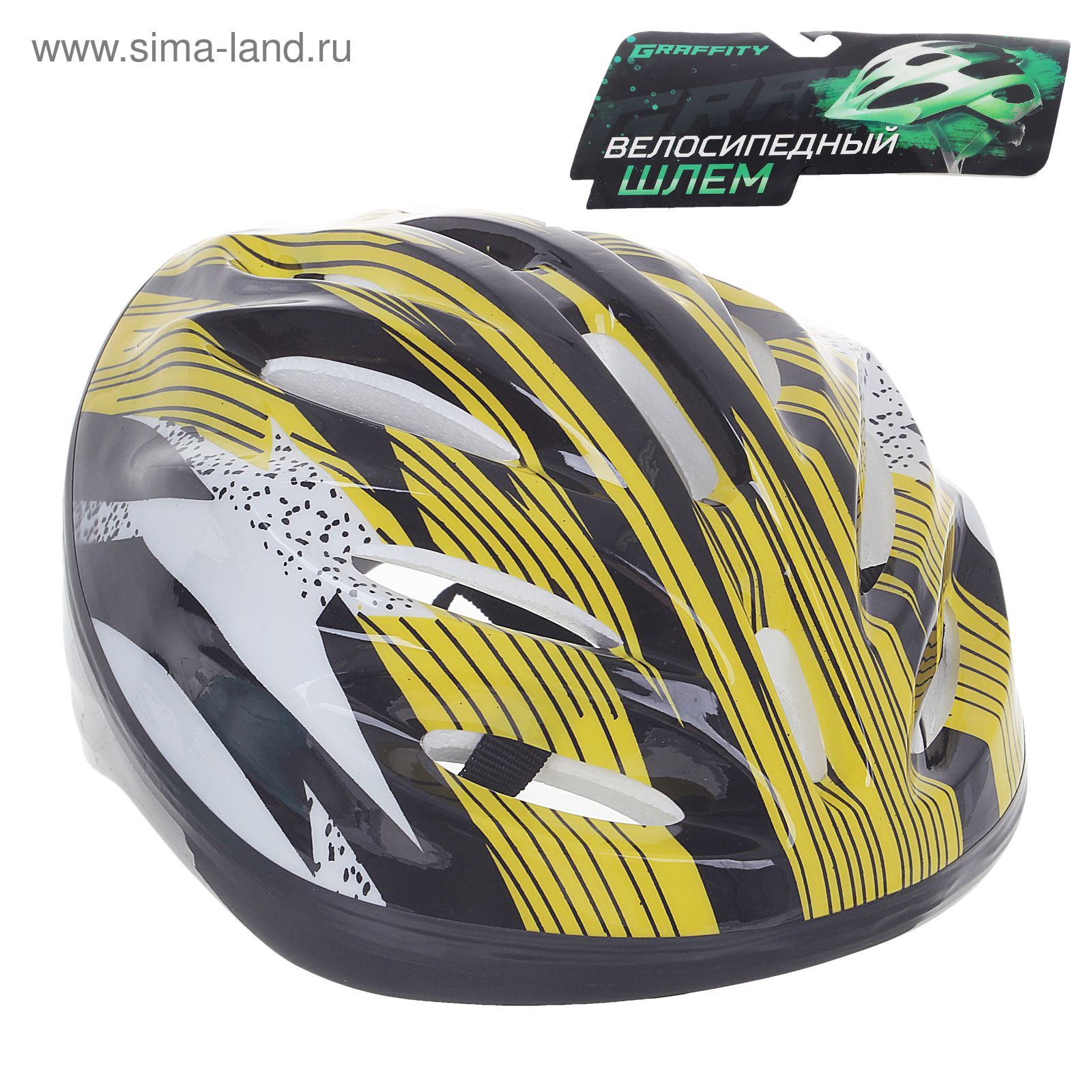 Шлем велосипедиста взрослый ОТ-11, L (56-58 см), цвет жёлто-черный