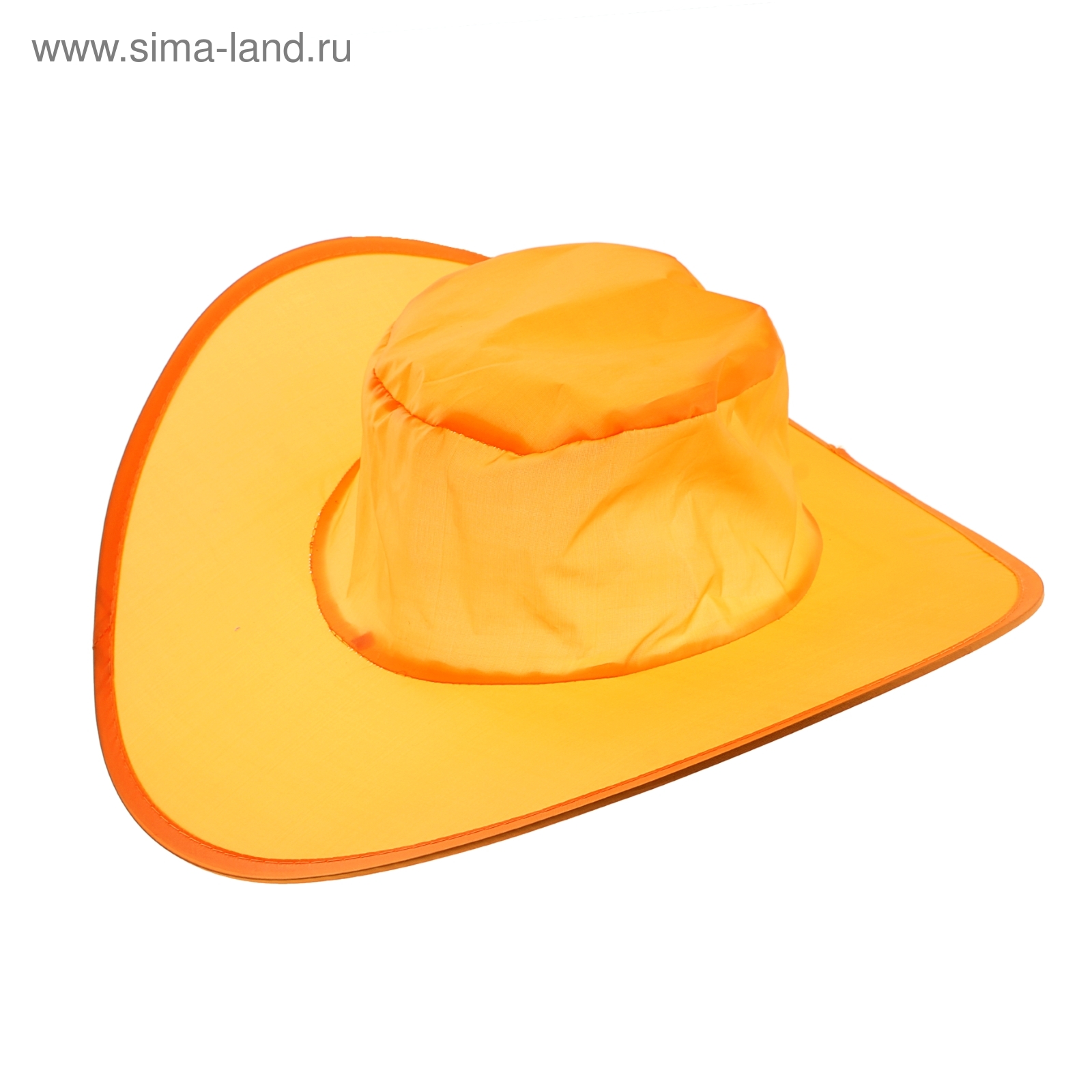 Шляпа складная в чехле, цвет оранжевый, обхват головы 58 см, ширина полей 9 см