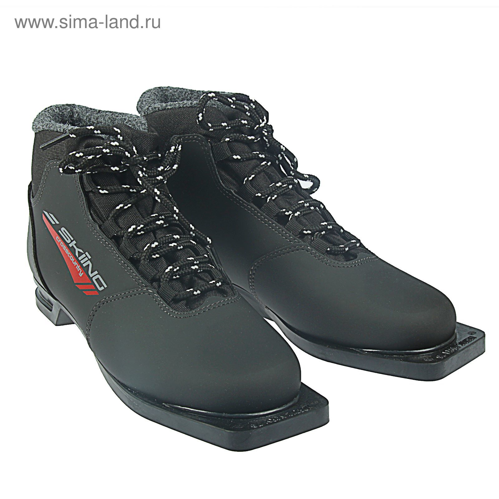 Ботинки лыжные ТРЕК Skiing НКNN75 (черный, лого красный), р.40