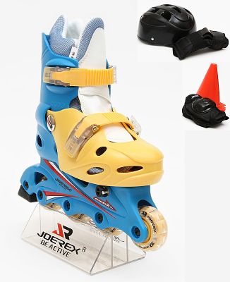 Роликовые коньки JOEREX RO0306 набор (синий/желтый)