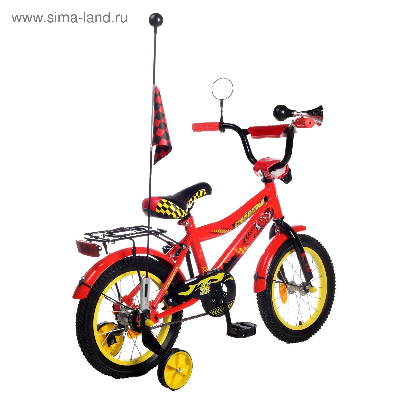 Велосипед двухколесный 14" GRAFFITI "ТАЧКИ", цвет: красный