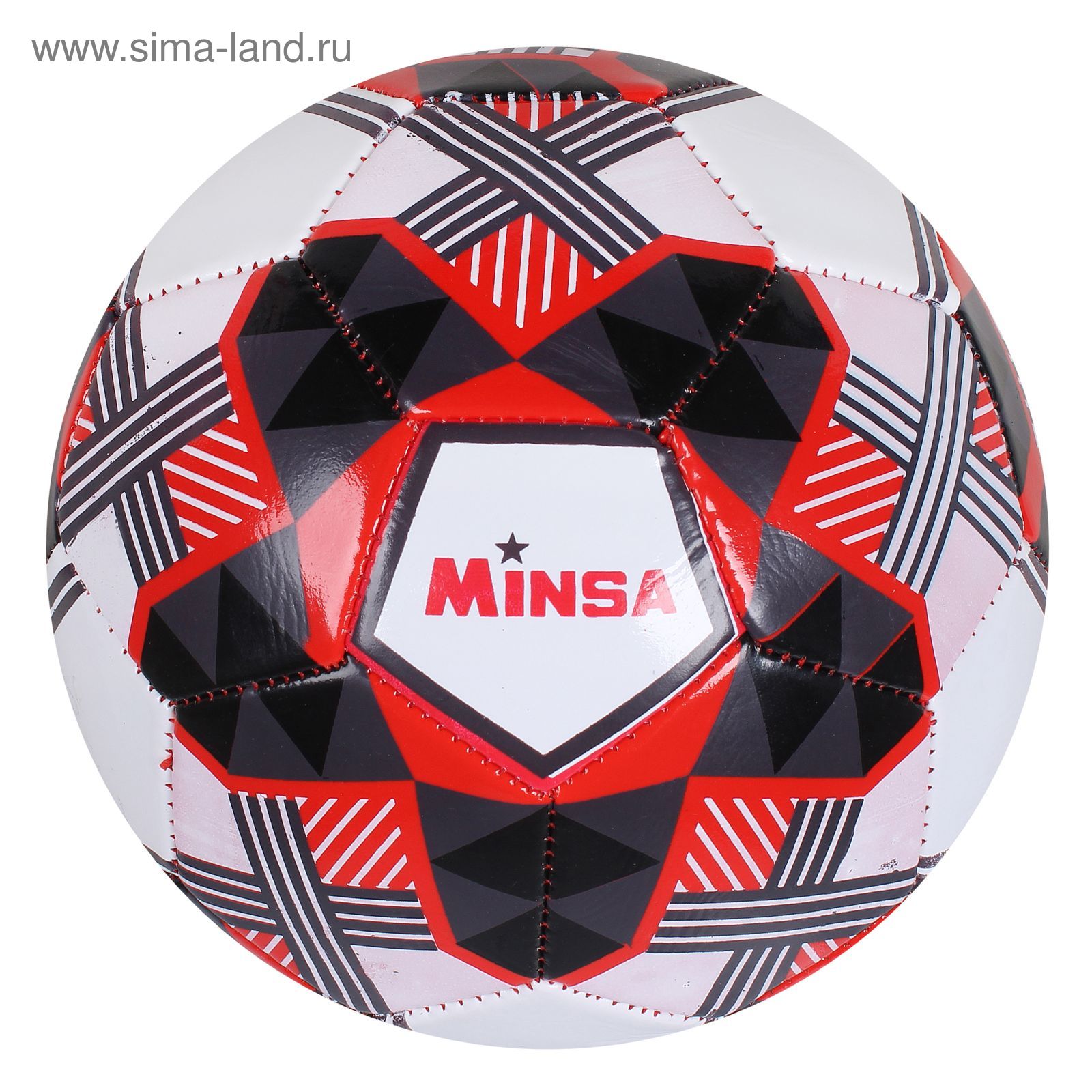 Мяч футбольный Minsa F19, 32 панели, PVC, 2 подслоя, машинная сшивка, размер 5