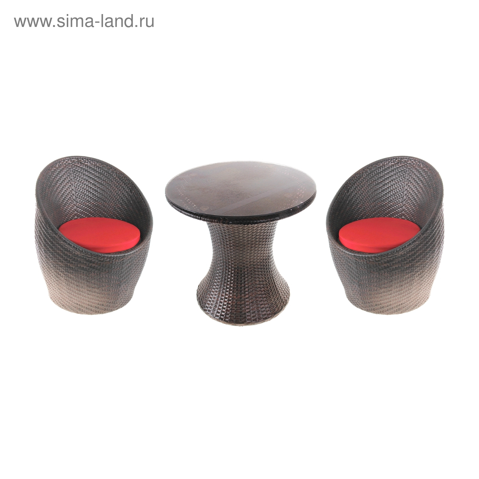 Набор: стол, размер 60 х 60 х 60 см, 2 кресла, размер 63 х 70 х 77 см, до 100 кг
