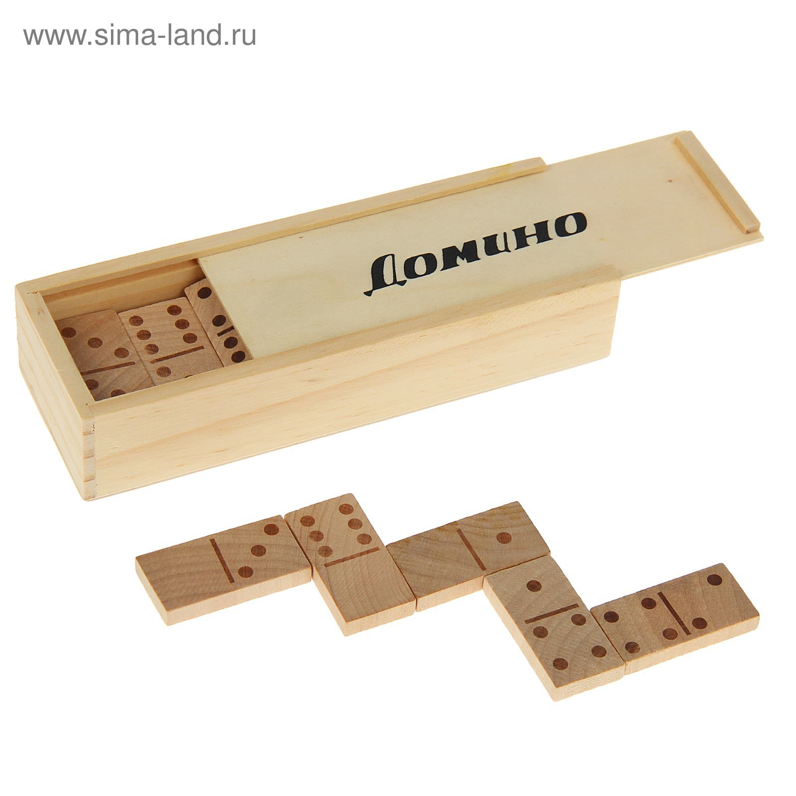 Игра настольная "Домино", 28 деревянных костей