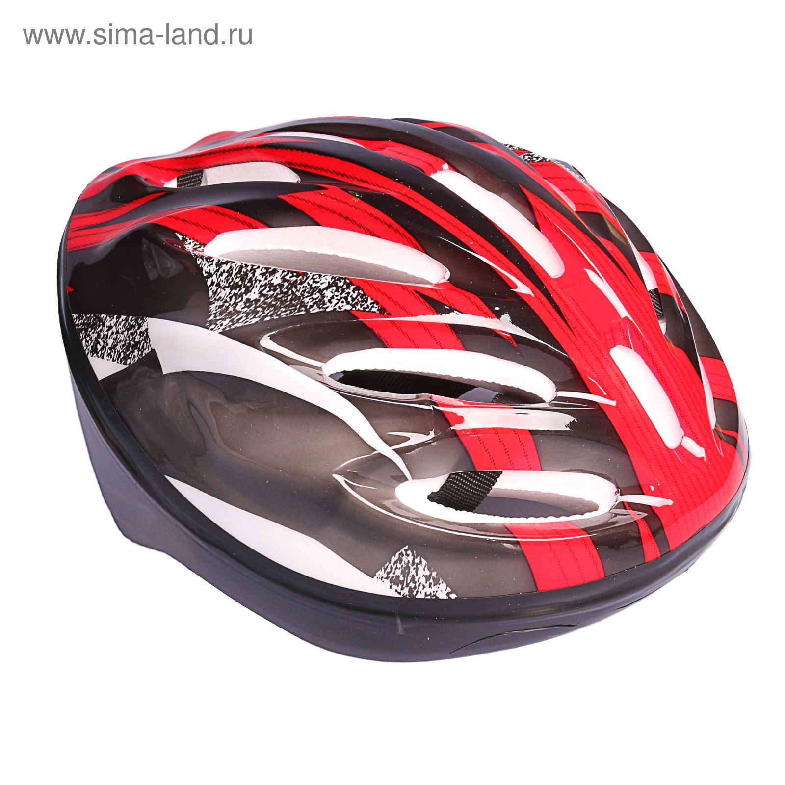 Шлем велосипедиста взрослый ОТ-11, размер L (56-58 см), цвет: красный