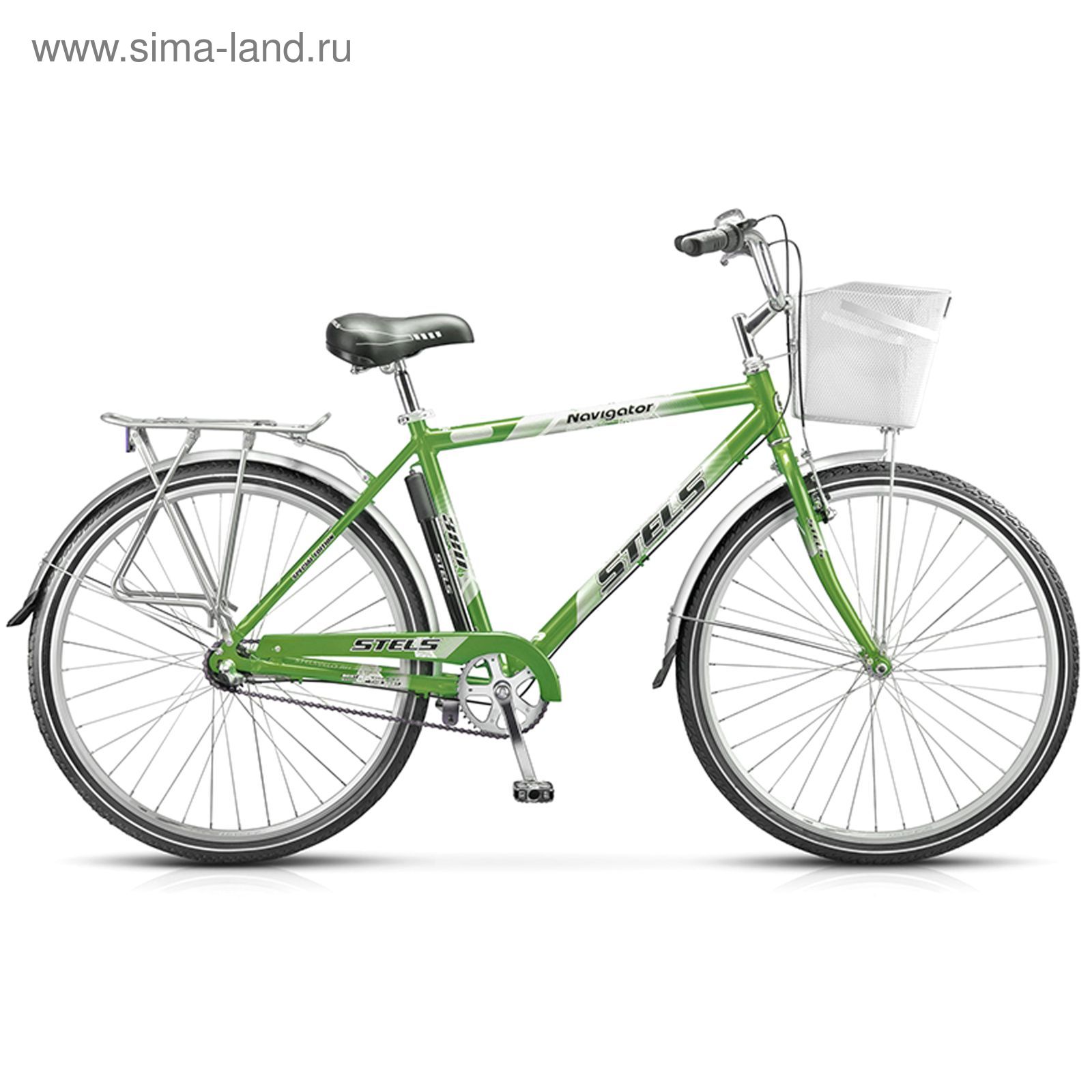 Велосипед 28" Stels Navigator-380 Gent, 2015, цвет чёрный/зелёный, размер 20"