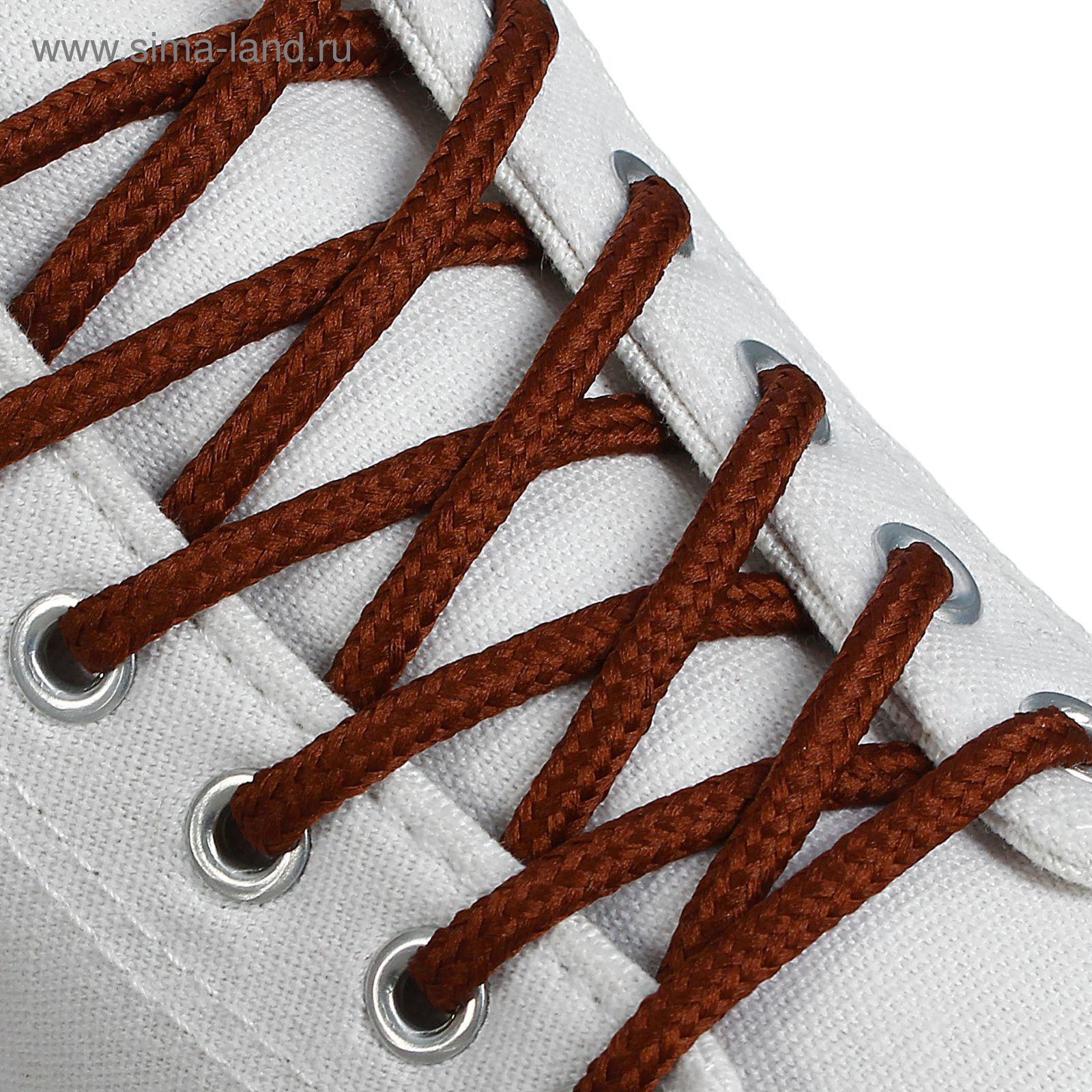 Шнурки для обуви круглые, d=4,5мм, 130см, цвет коричневый