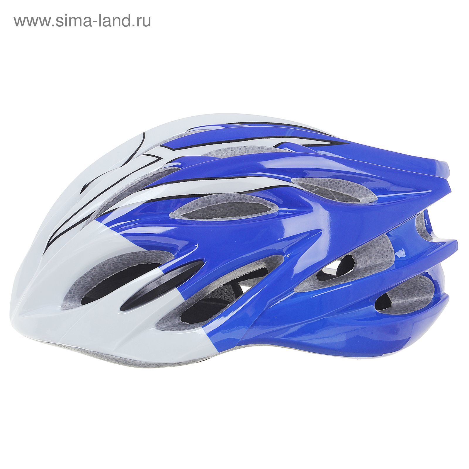 Шлем велосипедиста взрослый ОТ-328, бело-синий, диаметр 54 см