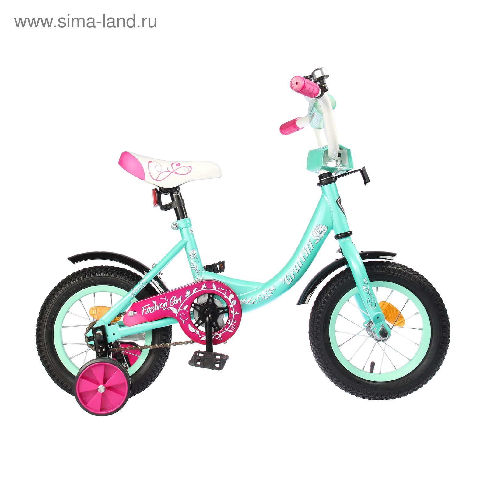 Велосипед 12" GRAFFITI Fashion Girl RUS, 2017, цвет бирюзовый