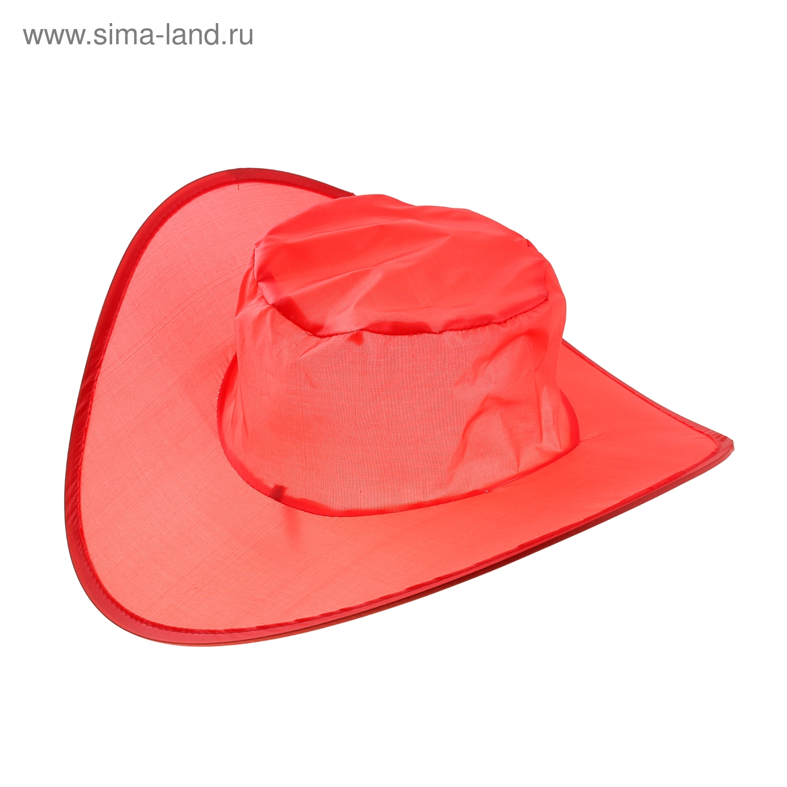 Шляпа складная в чехле, цвет красный, обхват головы 58 см, ширина полей 9 см