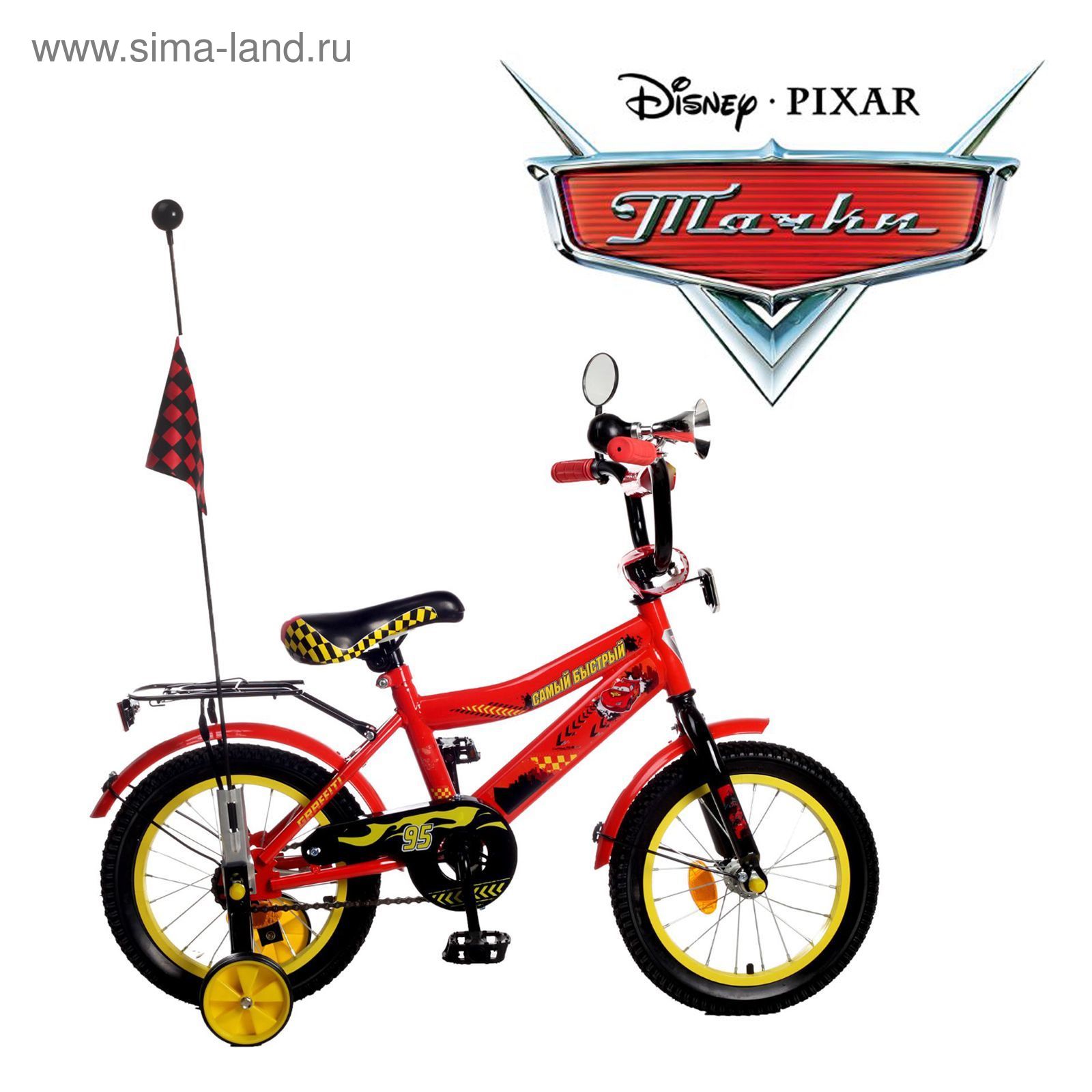 Велосипед двухколесный 14" GRAFFITI "ТАЧКИ", цвет: красный