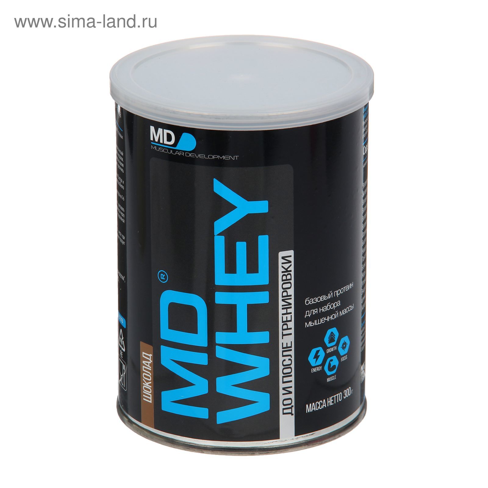 Протеин MD Whey 60%  ультрафильтрационный концентрат  сывороточного белка  300 г. шоколад